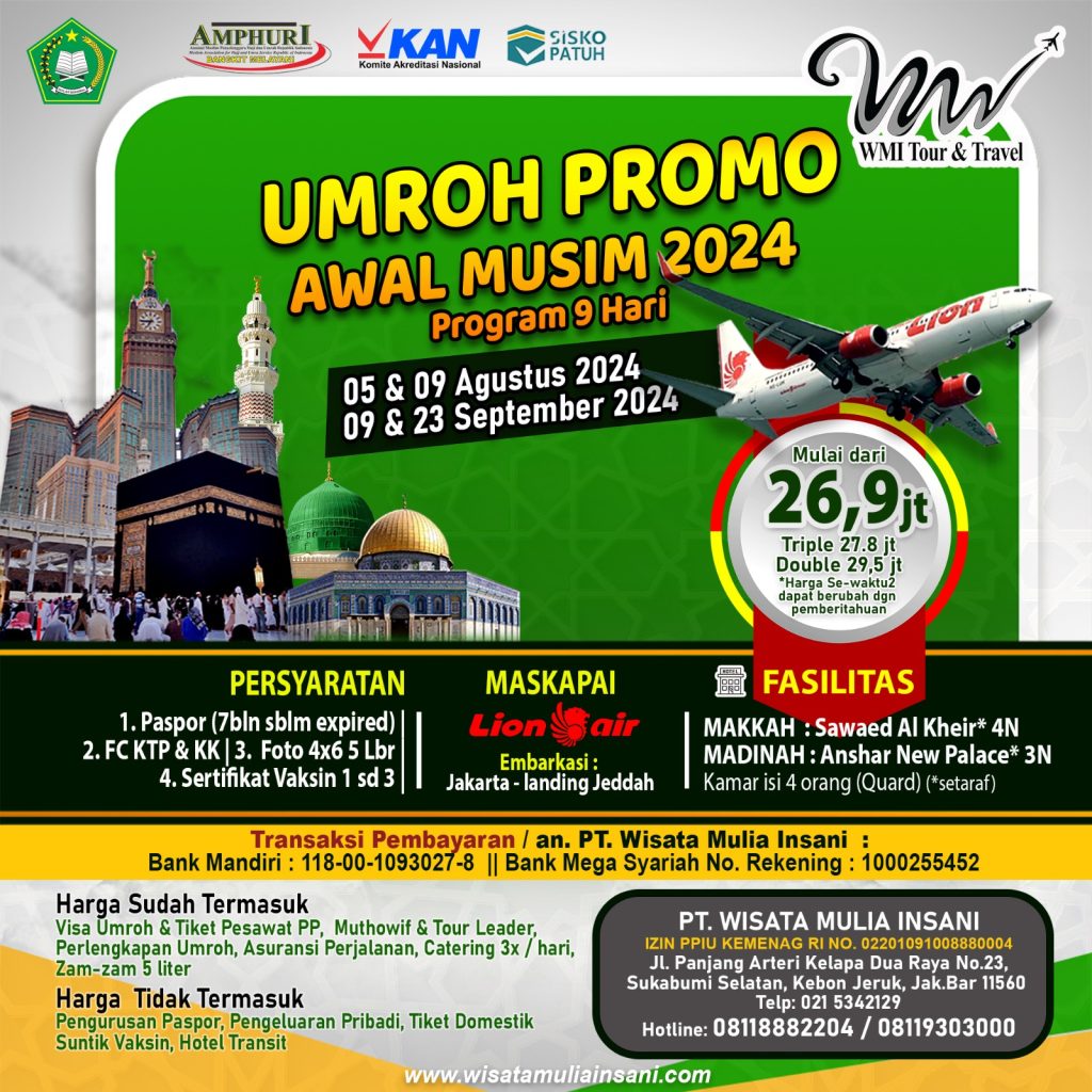 Umroh Promo Awal Musim PT Wisata Mulia Insani