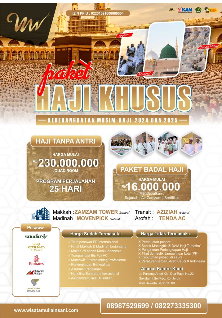 paket haji brosur wisata mulia insani desain by dim kreatif
