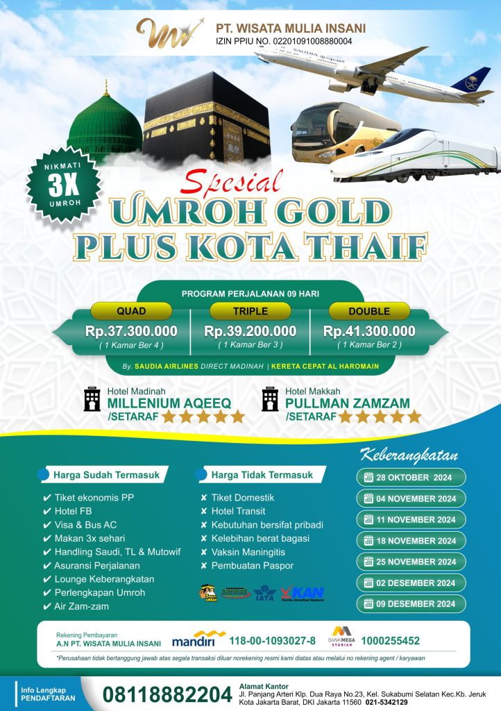 UMROH GOLD PLUS THAIF PT WISATA MULIA INSANI