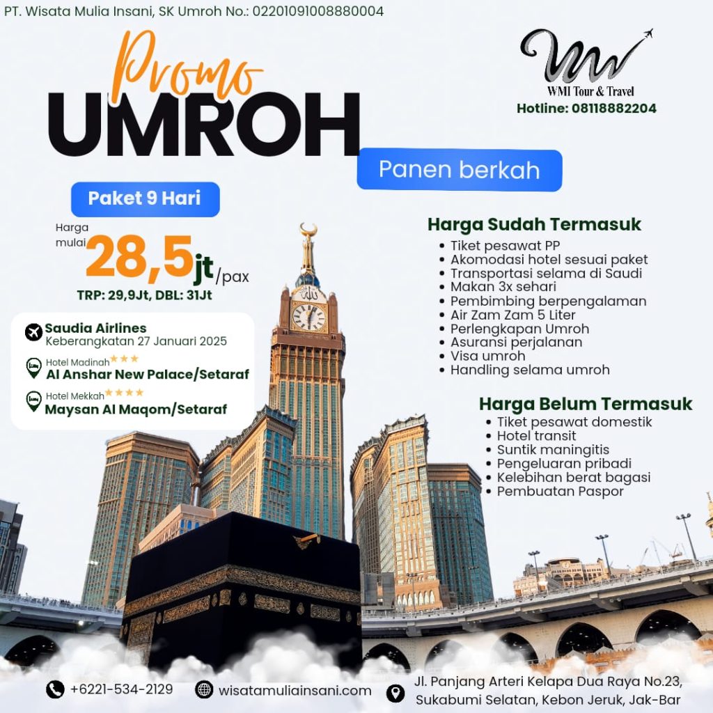 Promo Umroh 2025 Panen Berkah Wisata Mulia Insani by DIM Kreatif