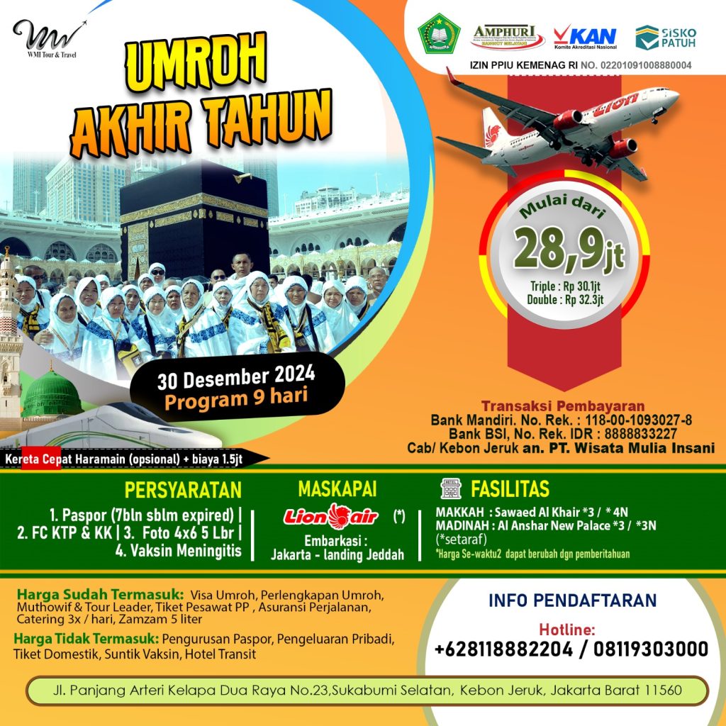 Umroh Akhir Tahun 2024 wisata mulia insani