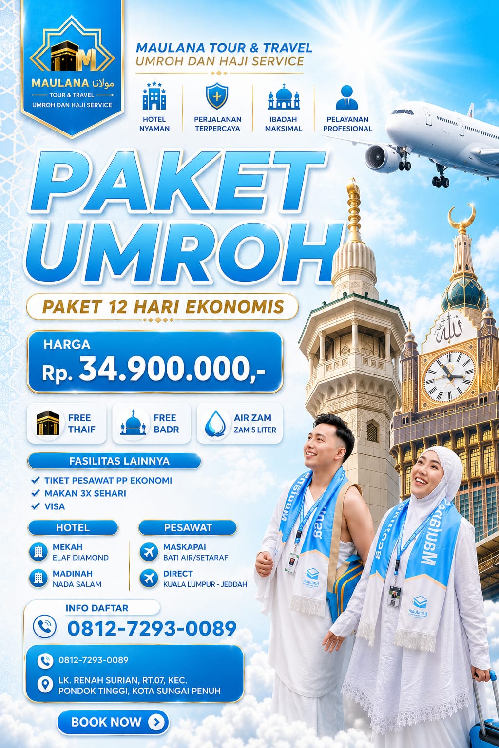 Paket umroh 12 hari ekonomis - maulana tour