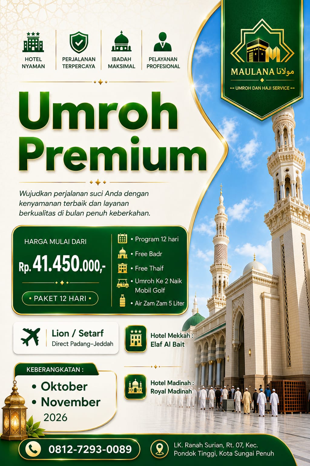 umroh premium 12 hari - maulana tour